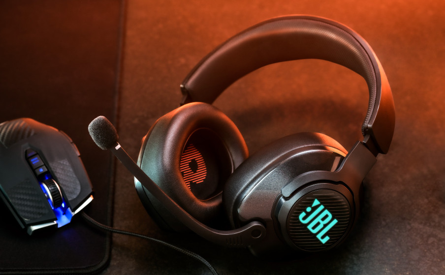 JBL Quantum 400, USB over-ear PC gaming headset with game-chat dial