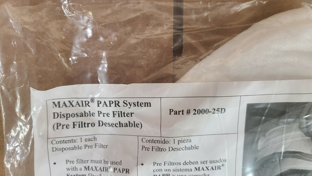 New Single MaxAir Systems Disposable Pre Filter, Part Number 2000-25D