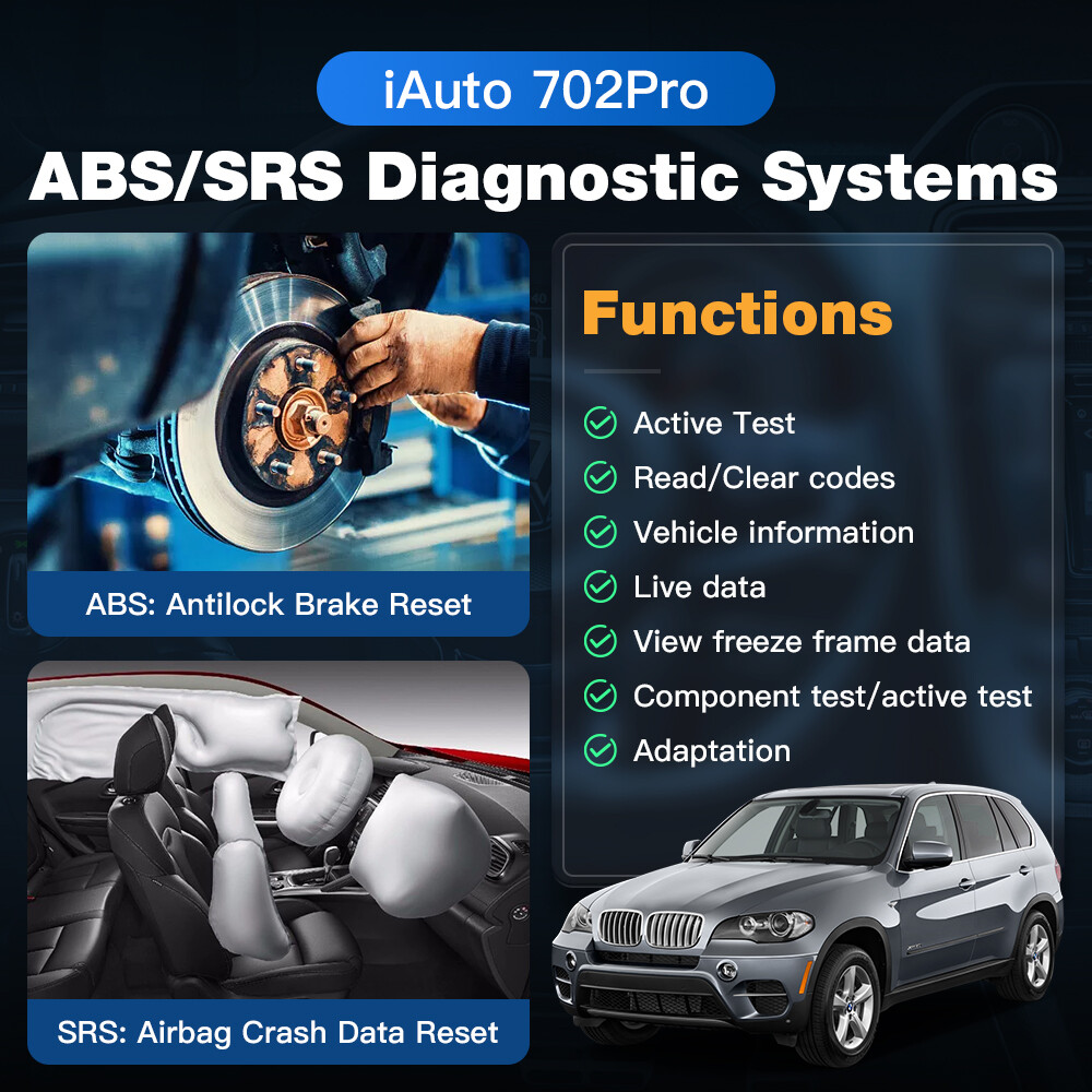 Vident iAuto702Pro Bidirectional ABS & SRS 2-System Diagnosis Key Programming