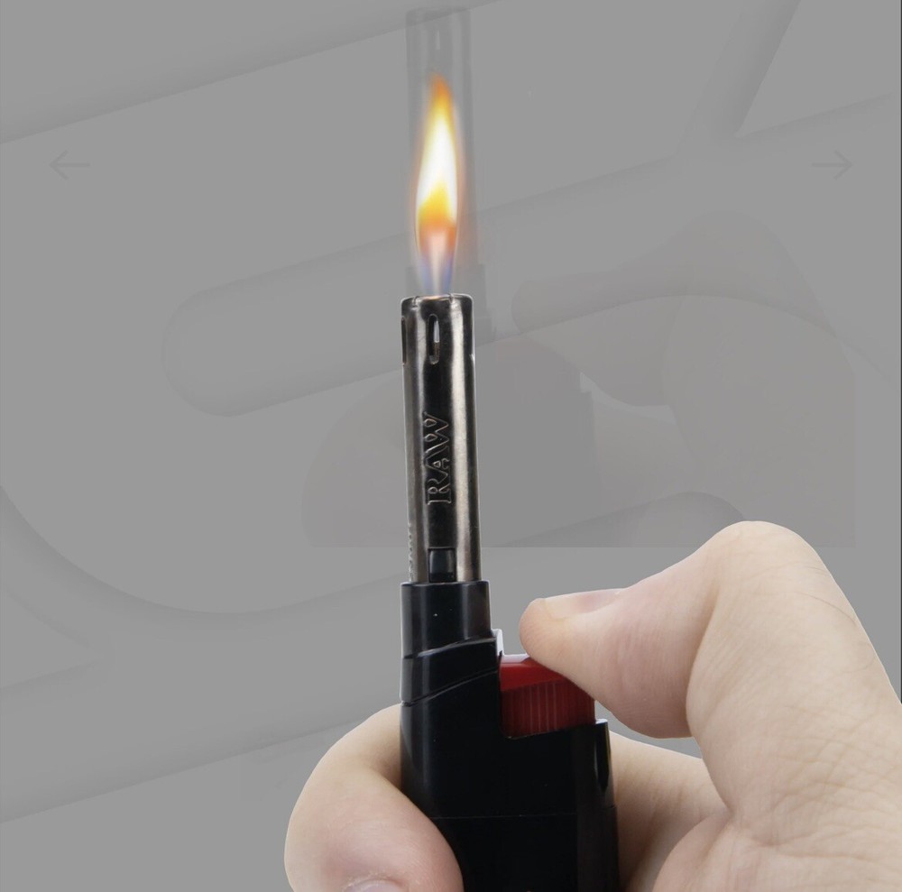 Zig Zag UNBLEACHED KING Size Pre-Rolled Cone +Raw Torch Phoenix Extendo Lighter