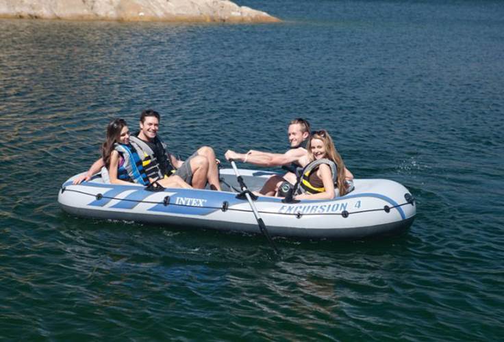 INTEX Excursion 4 Inflatable River/Lake Raft Set | 68324EP (Lightly Used)