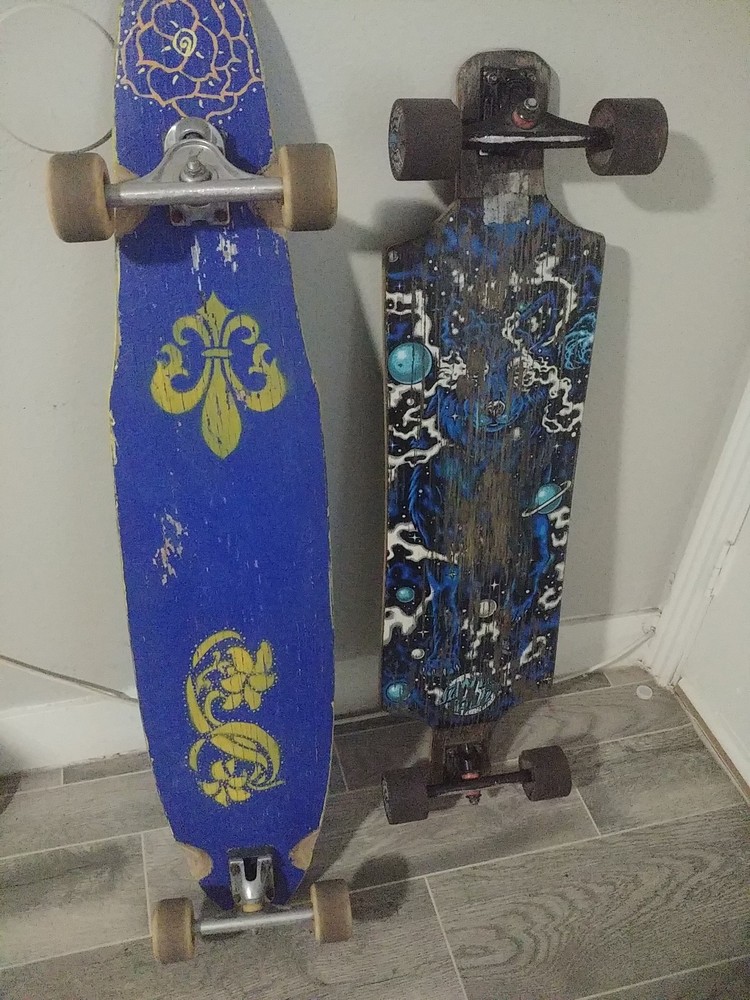 2 longboard skateboards