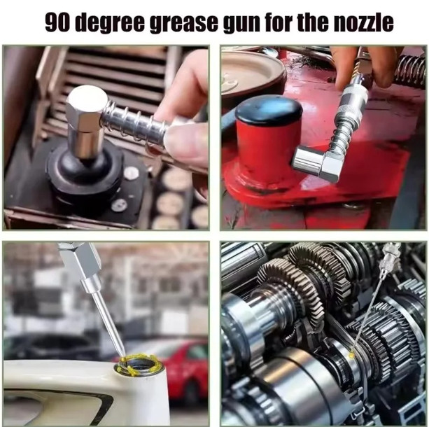 1 Set Grease Nozzle Adapter Grease Gun-Accessory 90 Degree Coupler Adapter Tool