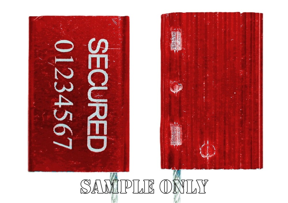 CABLE LOCK SECURITY SEALS, 12”, COLORS, CUSTOMIZED / YOUR TEXT, TEN SEALS 😃