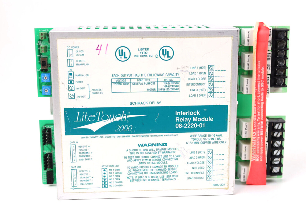 LiteTouch 2000 Interlock Relay Module 08-2220-01 p550