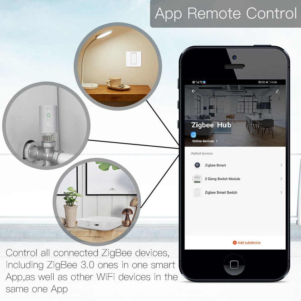MOES Tuya Zigbee Wireless Hub Gateway Smart Home Bridge Remote Controller Alexa