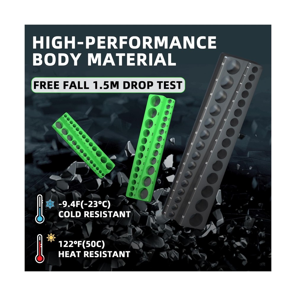 Magnetic Socket Organizer Holder Set For Tool Box Drawer, Toolbox O... Fast Ship