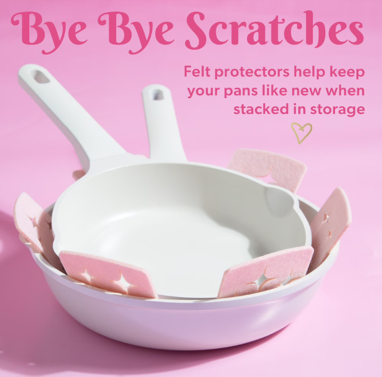 Ceramic Nonstick Cast Aluminum Cookware Set, Iridescent White, Heart Knobs