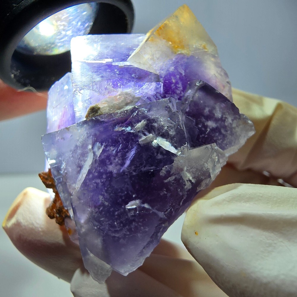 Phantom Fluorite Cube Specimen, purple white Okorusu, Namibia 45*37*26mm