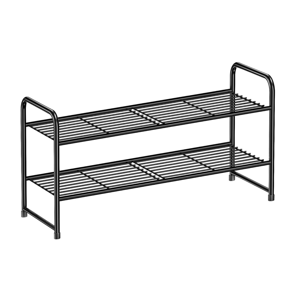 2 Tier Shoe Rack Organizer for Closet, Stackble, Black Fast Ship