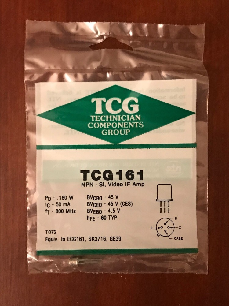 Vintage Technician Components Group TCG161 NPN Si Transistor (NOS)