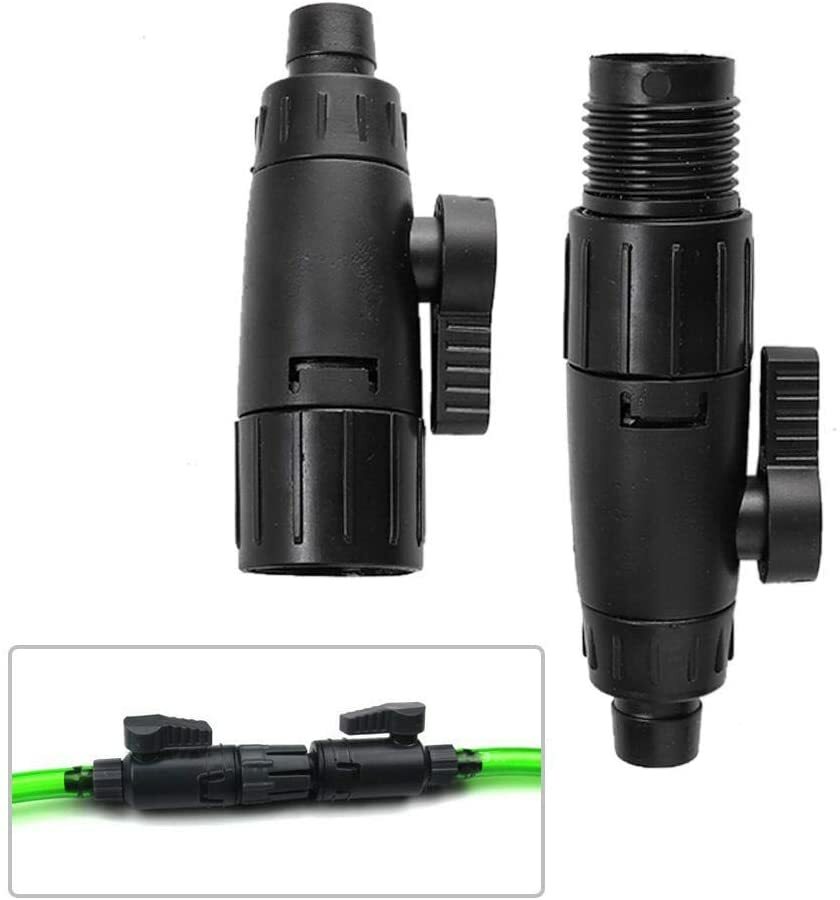 Aquarium Hose Valve Connector with Quick Release Handle and Control Valve Filter