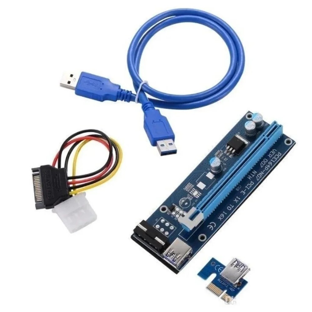 PCI-E 1x to 16x Powered USB3.0 GPU Riser Extender Adapter Card