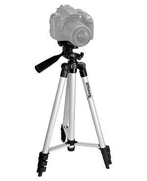 50 Black Camera Tripod 3 Way Fluid Pan Head Adjustable Locking Legs Low Angle