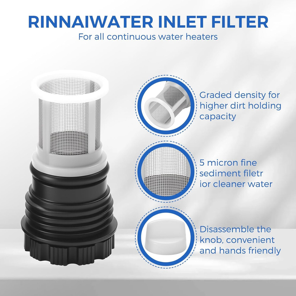 H98-510-S Tankless Water Heater Filter Kit for Rinnai Tankless Water Heater (2 T
