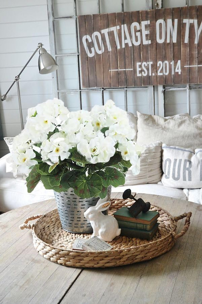 2Pcs Artificial Geraniums Silk Flowers Outdoor Artificial White Geranium Bush Fa
