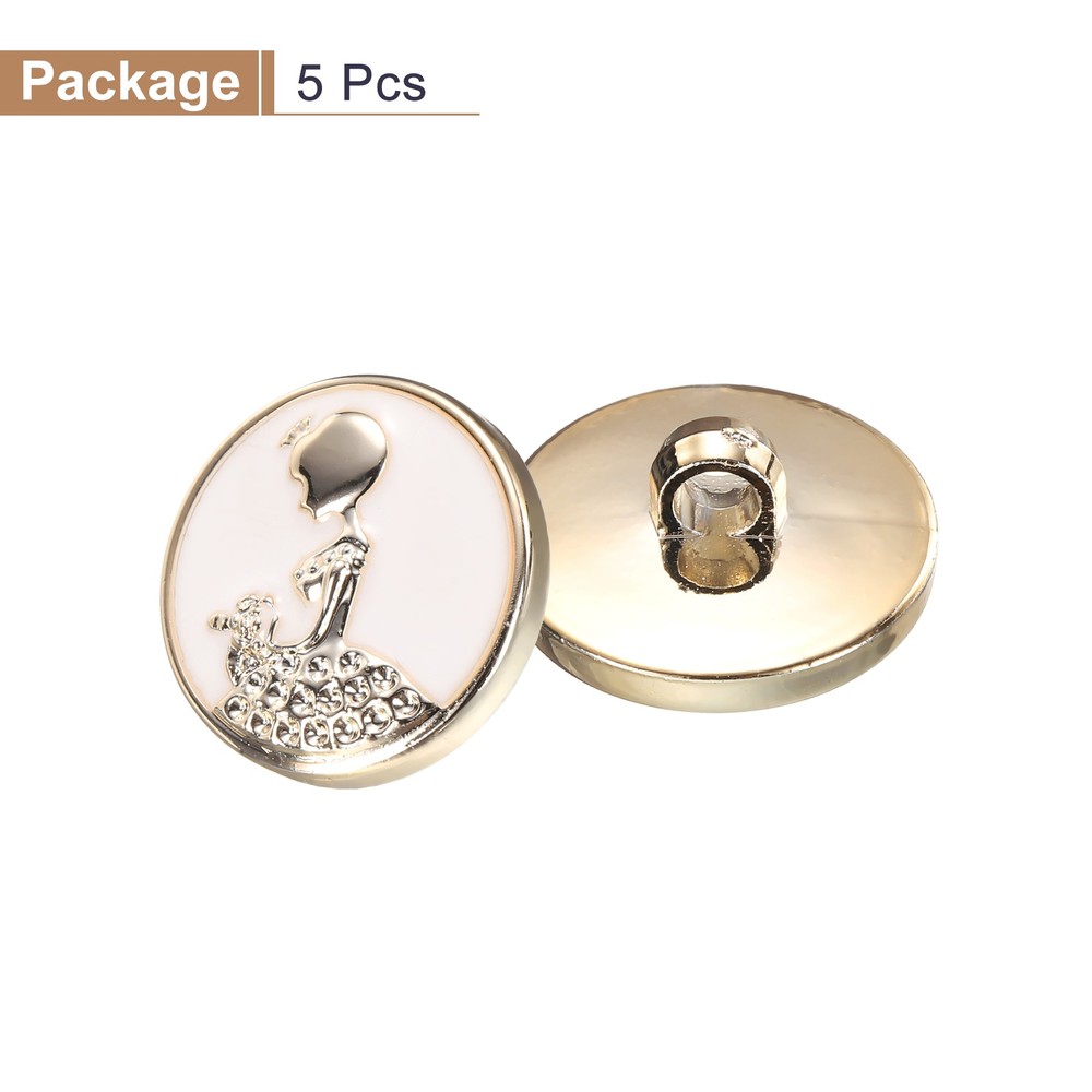 5pcs Gold Pearl Button 21mm 0.41" Thick Sewing Button Style H