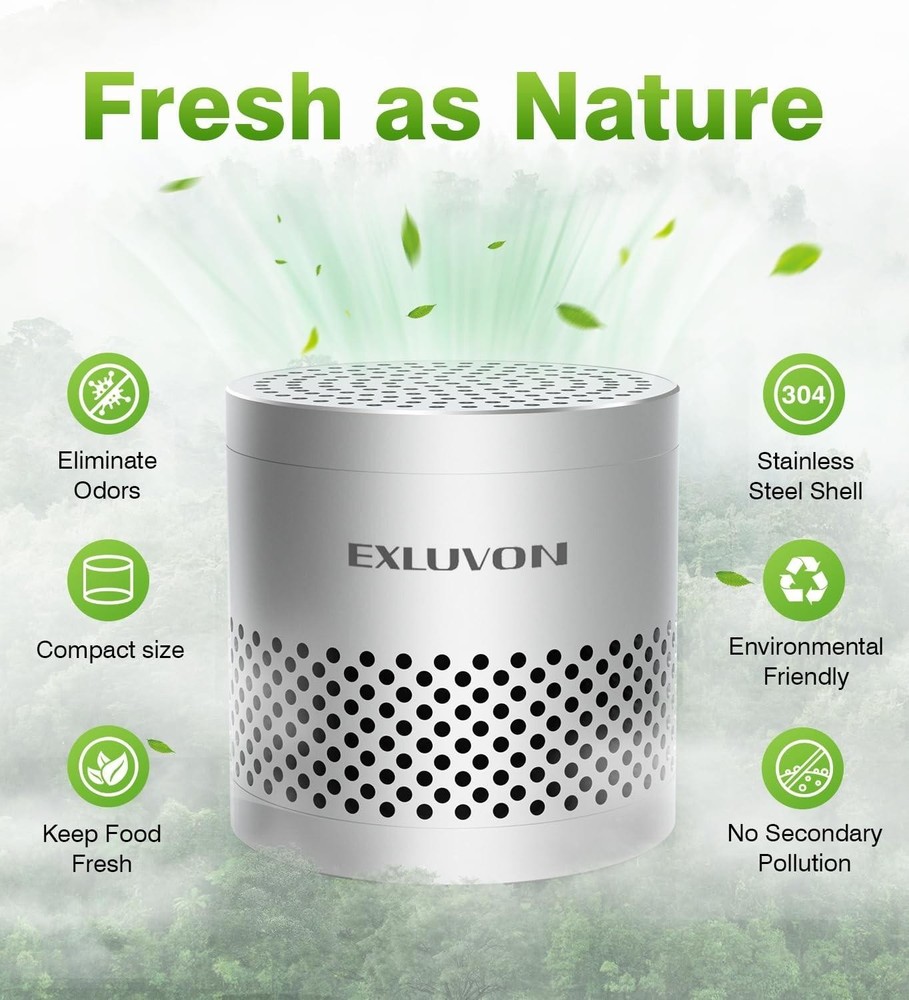 Exluvon Fridge Deodorizer, Lasts for 10 Years Refrigerator Deodorizer Odor El...