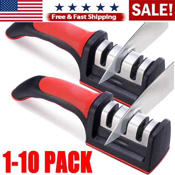 Knife Sharpener Professional Ceramic Tungsten Kitchen Sharpening System 3 Stage