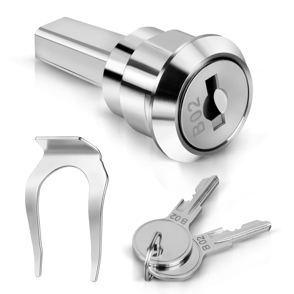 A Set Silver Universal Stainless Toolbox Locks with Keys, Silvery
