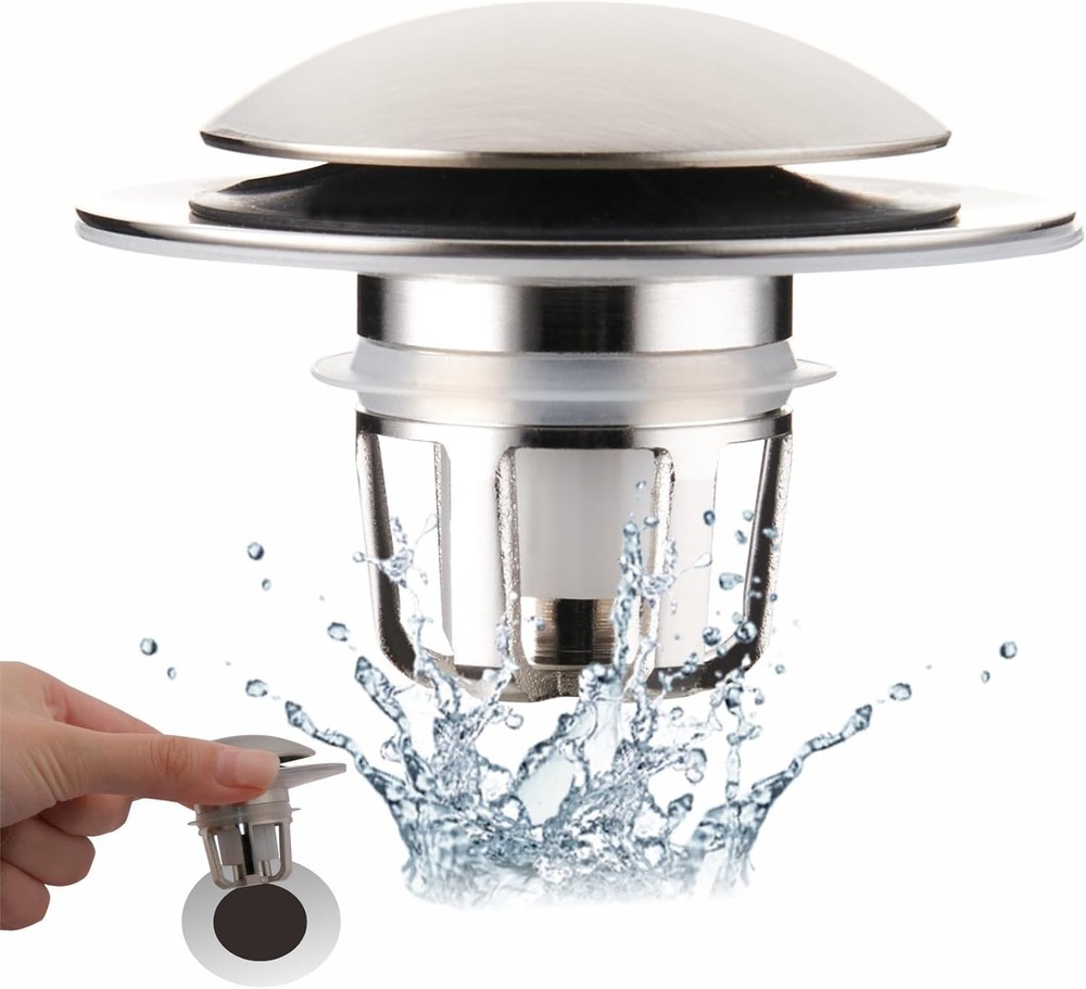 Brushed Niel Bathroom Sink Sper Replacement, Wellup Universal 2-in-1