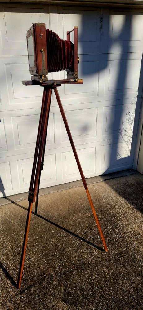 Empire State No. 2  Camera With Original Tripod  Solid Cherry Construction