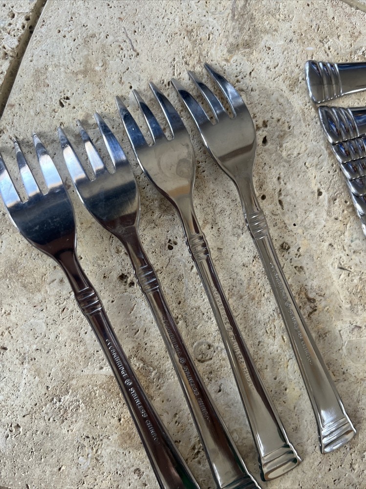 4 Cambridge Silversmiths Stainless CODIE Cocktail/Seafood Forks 3 Sets Ava