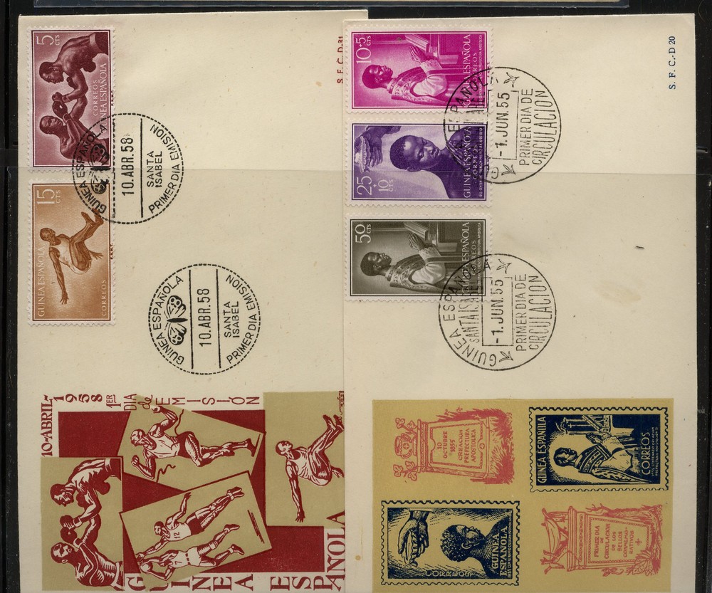 Spain  Guinea    2  cachet  covers  1955 & 1958      MS0208