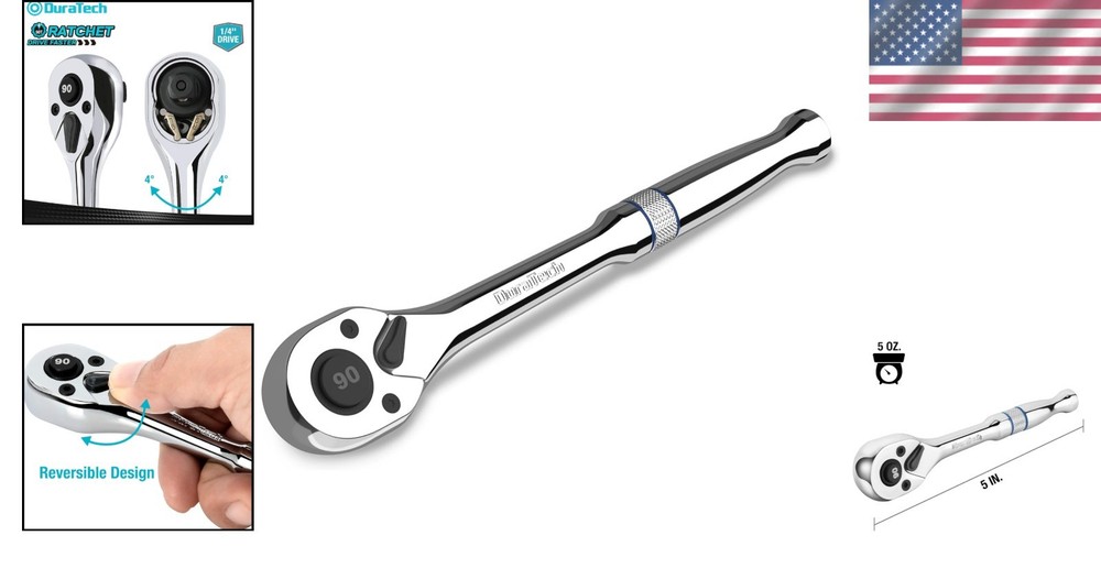 Versatile 1/4-Inch Quick-Release Ratchet With 90-Tooth for Ultimate Efficiency