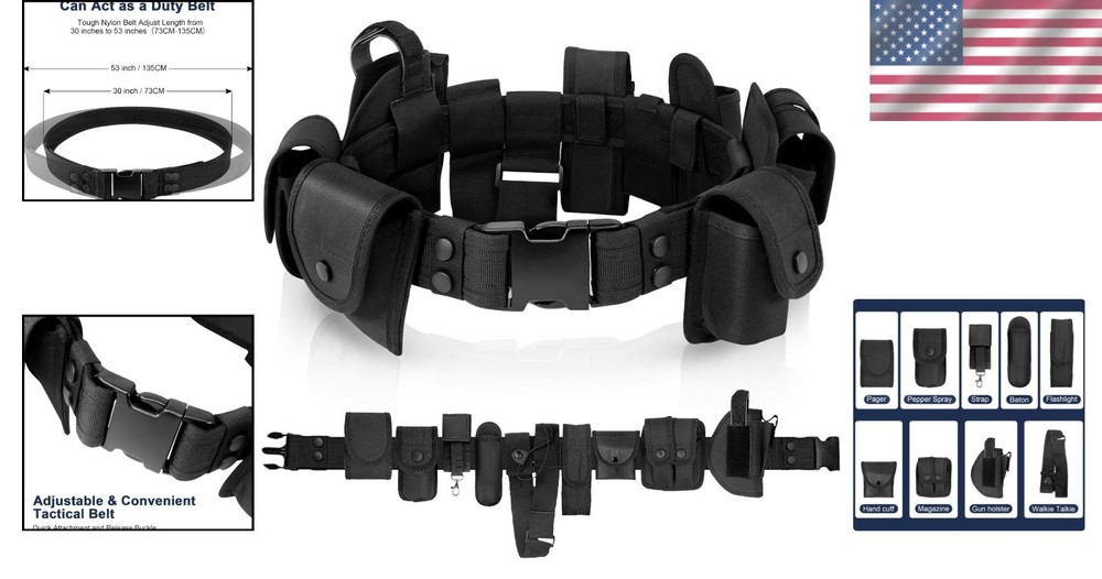 Molded Duty Belt Kit with Flashlight & Baton Holsters
