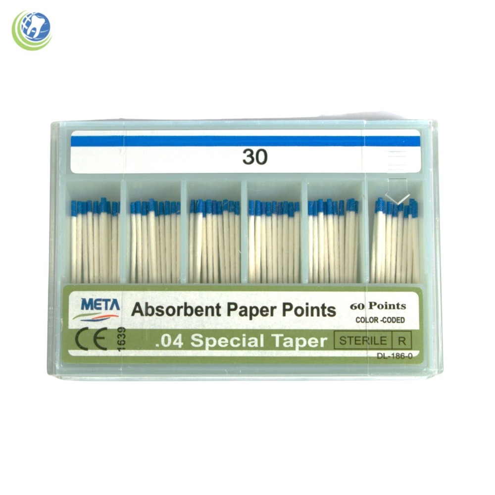Paper Points .04 Taper #30 Sterilized Endodontic Root Canal Obturation 60/Box
