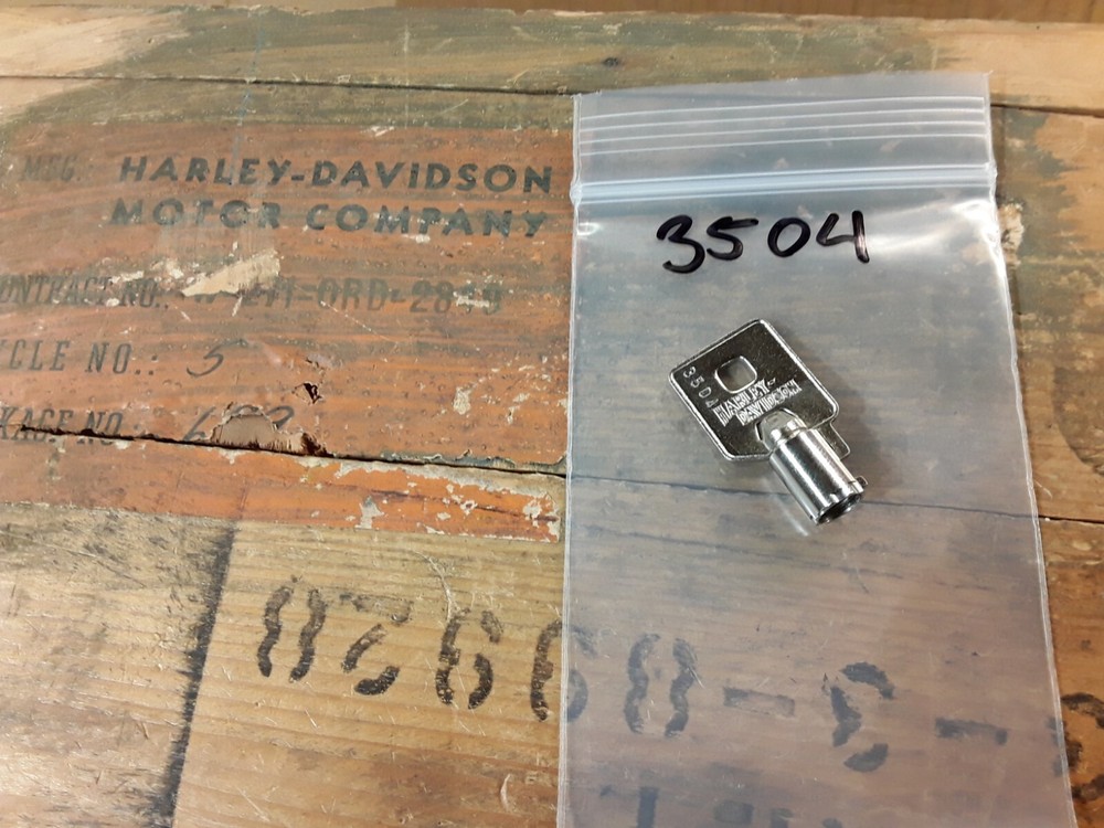 OEM Harley Davidson Barrel Key # 3504 Ignition Switch Fork Lock Key Saddlebag