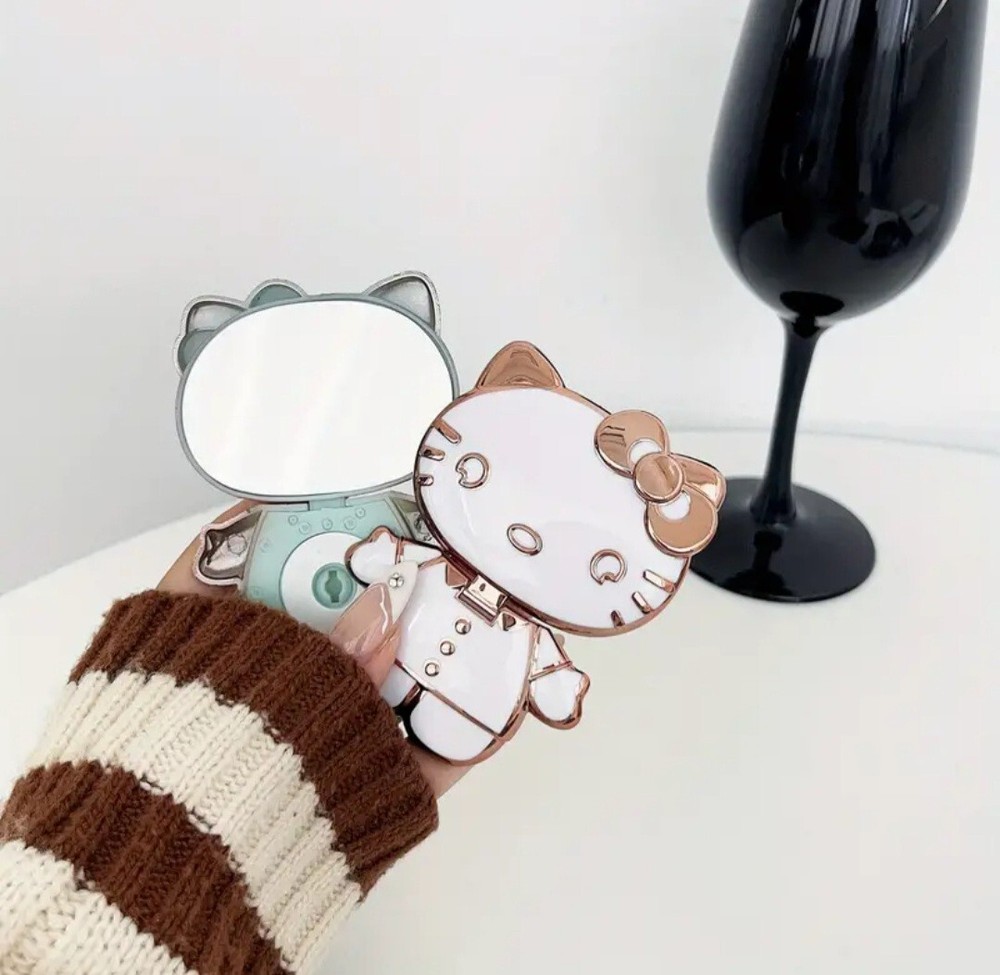 Hello Kitty Rotatable Moblie Phone Stand Mirror Foldable Decal Desktop Table
