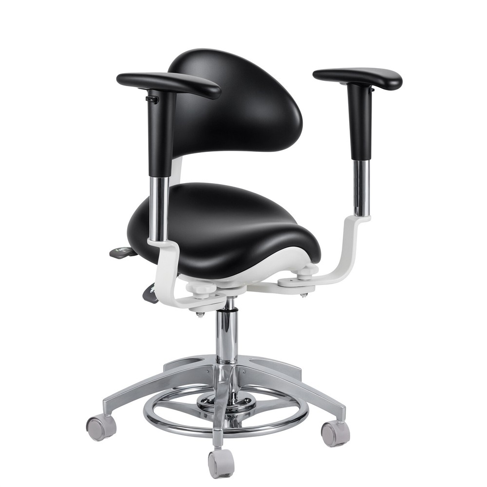 Dental Dynamic Microscope Saddle Chair Stool Foot Controlled PU Leather US