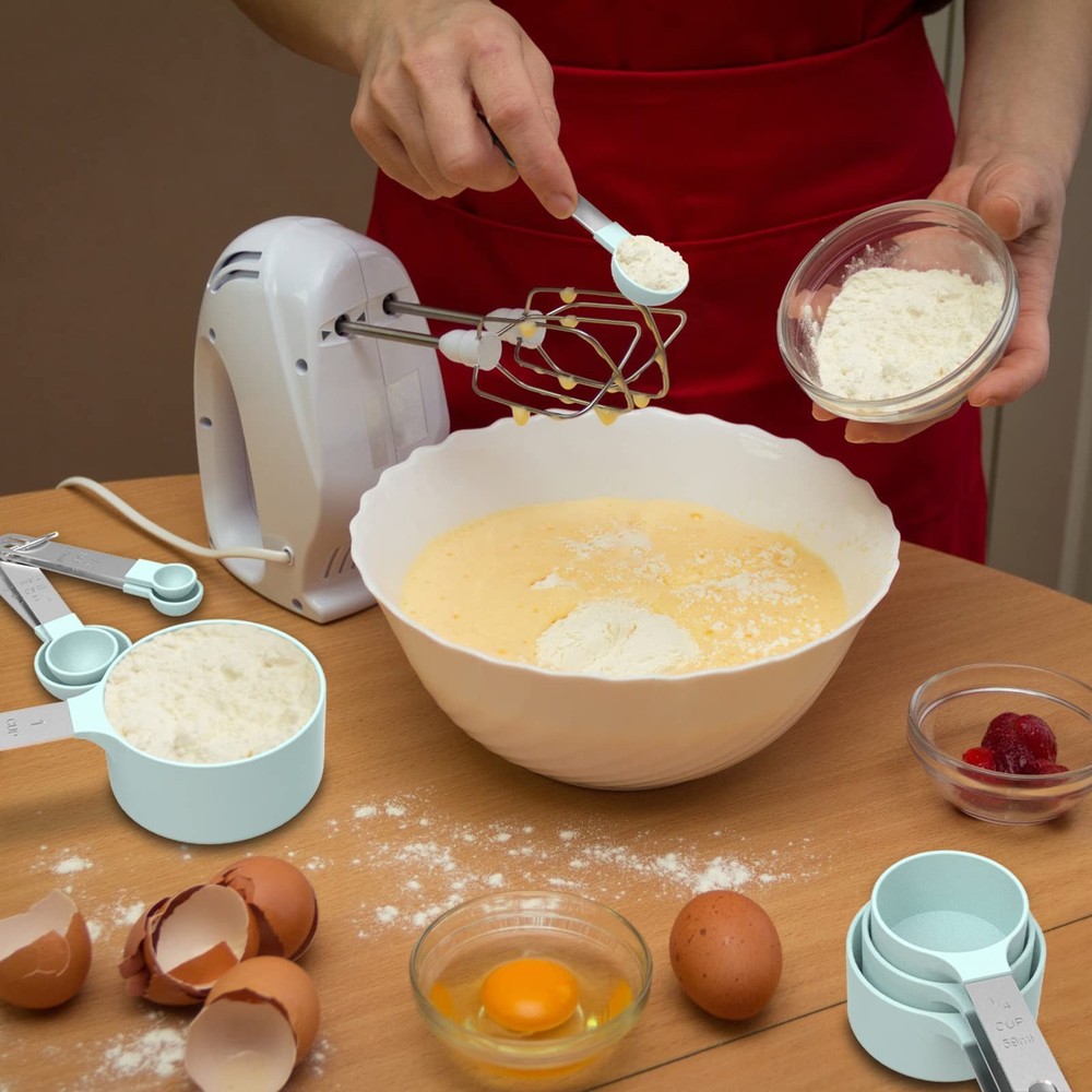 Measuring Cups & Spoons Set, Stackable Cups and Spoons, Nesting Measure Cups ...