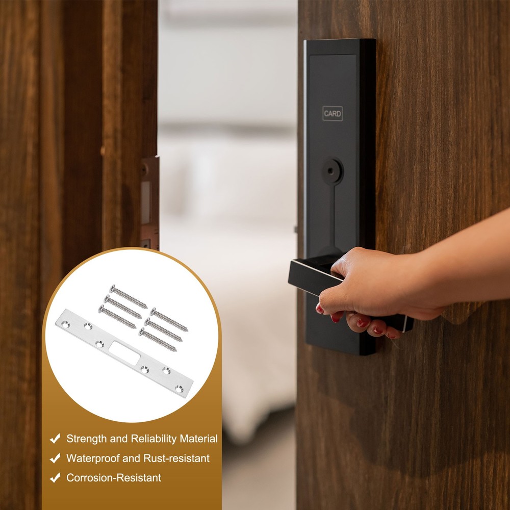 Door Lock Plate, 6 Inch Security Lock (Silver)