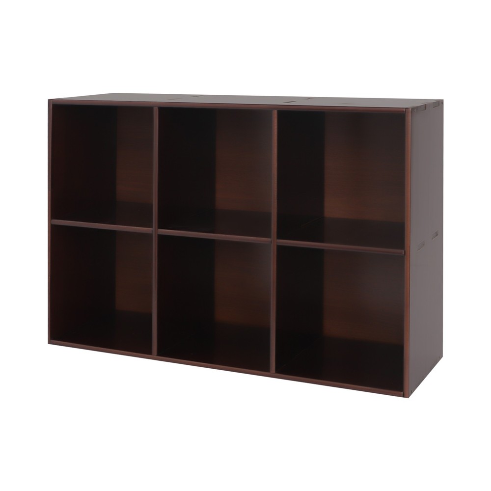 Solid Wood Bookcase Brown Floor Bookshelf Cube Storage Organizer Storage Shelves