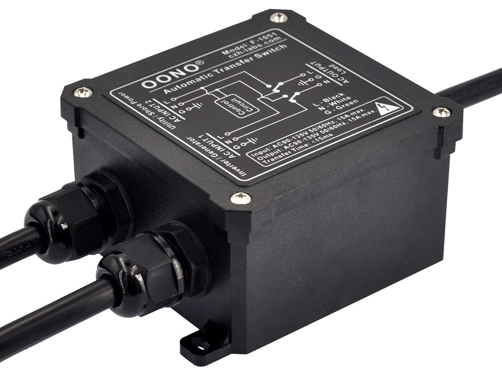 AC120V 15Amp Automatic Transfer Switch, ATS Auto Transfer Switch