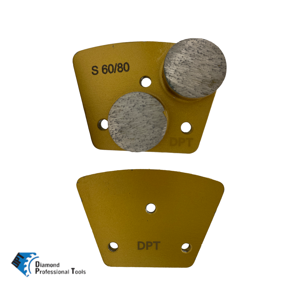 6 Pack Trapezoidal Grinding Discs for Concrete Floor Grinders 60 Grit Soft Bond