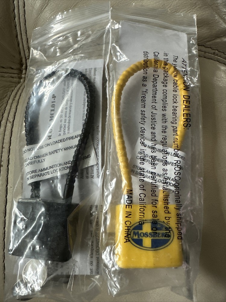 2 Mossberg Yellow Cable Lock Gun Firearm Locks, NEW!