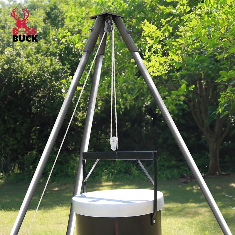 Heavy Duty Deer Feeder Tripod Steel System Tool-Free Setup Efficient Support