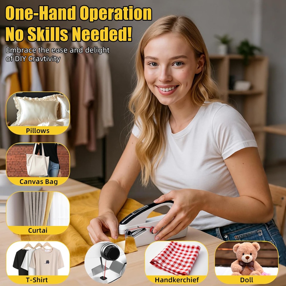Handheld Sewing Machine: Sewing Machine for Beginners with Power Supply Modes...