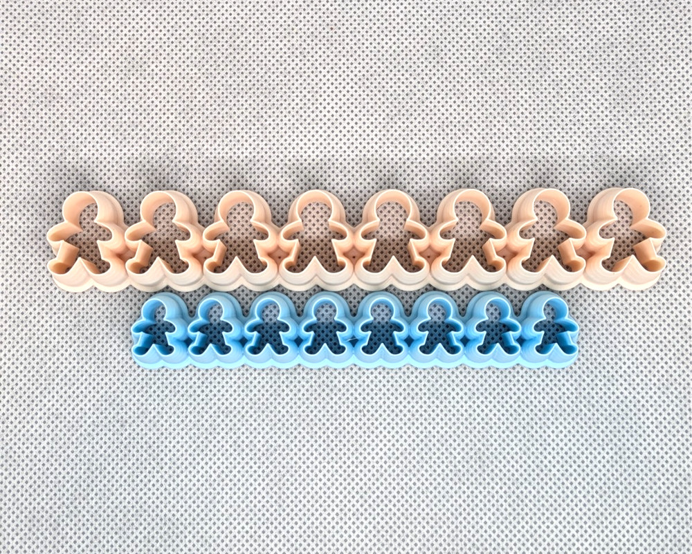 Gingerbread Man Clay Cutter Shape Set ~ Holiday Polymer Crafting Tool ~ Multi 8