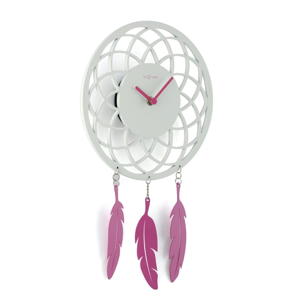 Dreamcatcher White Wood Wall Clock