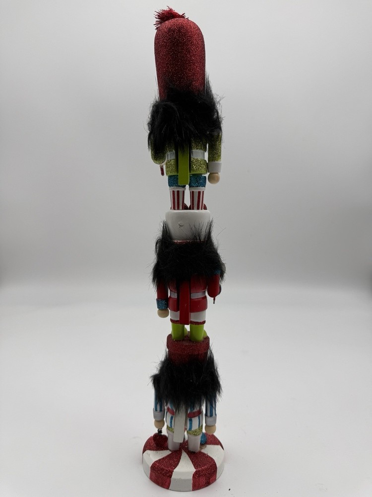 15" Triple Stacked Nutcracker Soldier Totem