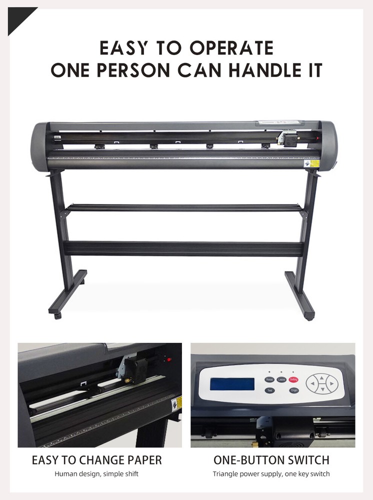 53” Cutting Plotter Sign Cutting Machine with Stand Signmaster Software 3 Blades