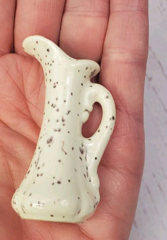 Vintage Miniature Stoneware Speckled Pitcher