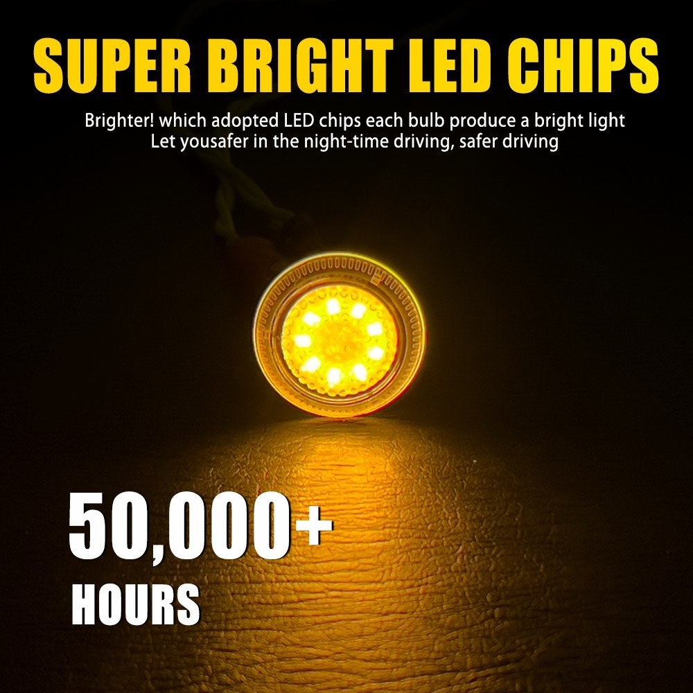 For 2010-2021 Ford Transit Connect Clear Amber LED Side Marker Repeater Light 2x