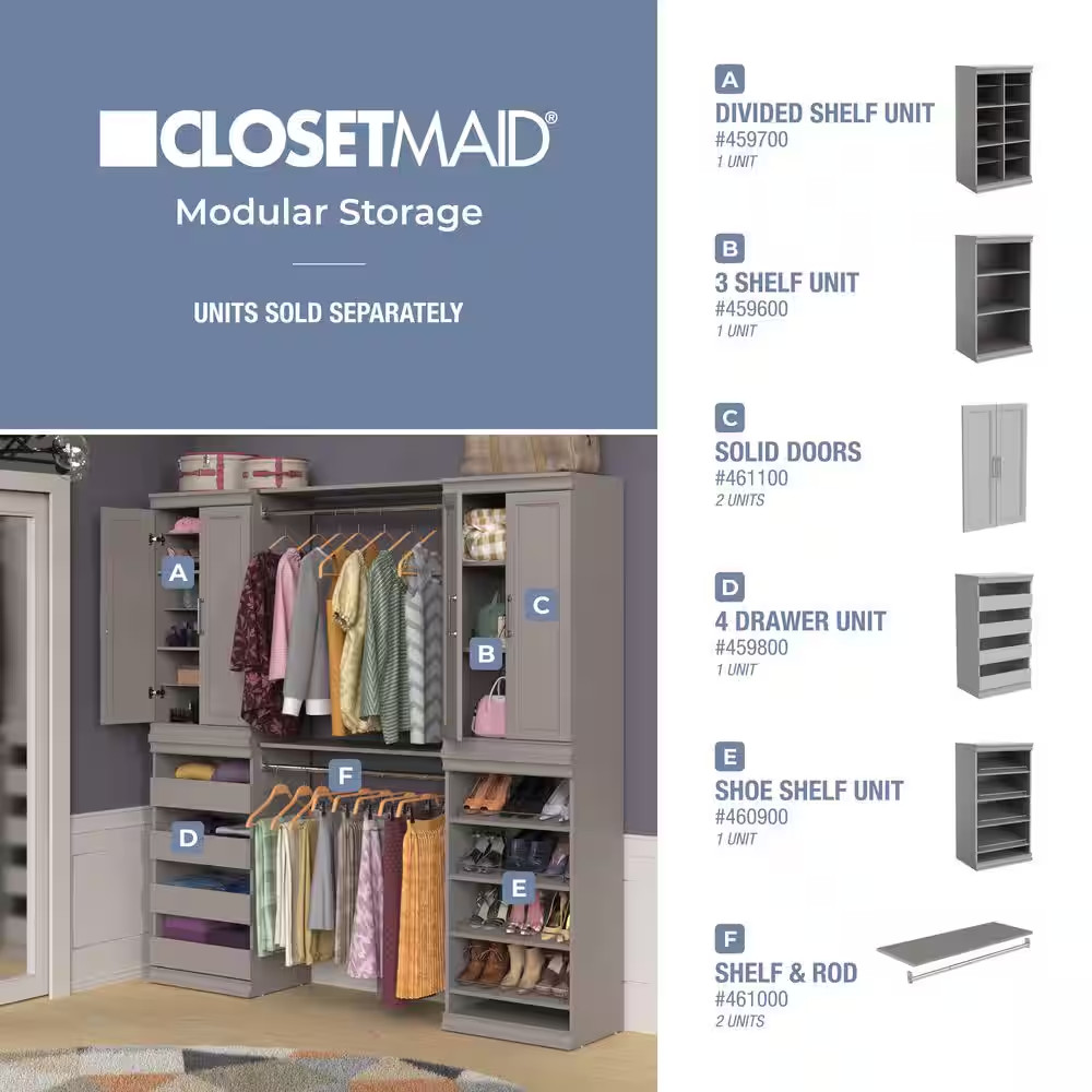 21 In. W Smoky Taupe Modular Storage Solid 2-Door Kit