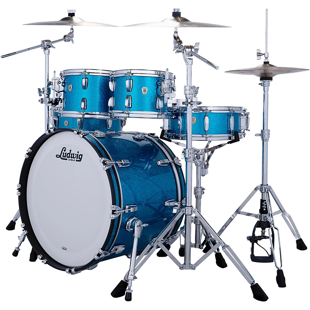 Ludwig Classic Maple Studio 4-Piece Drum Shell Pack - Vintage Aqua Sparkle